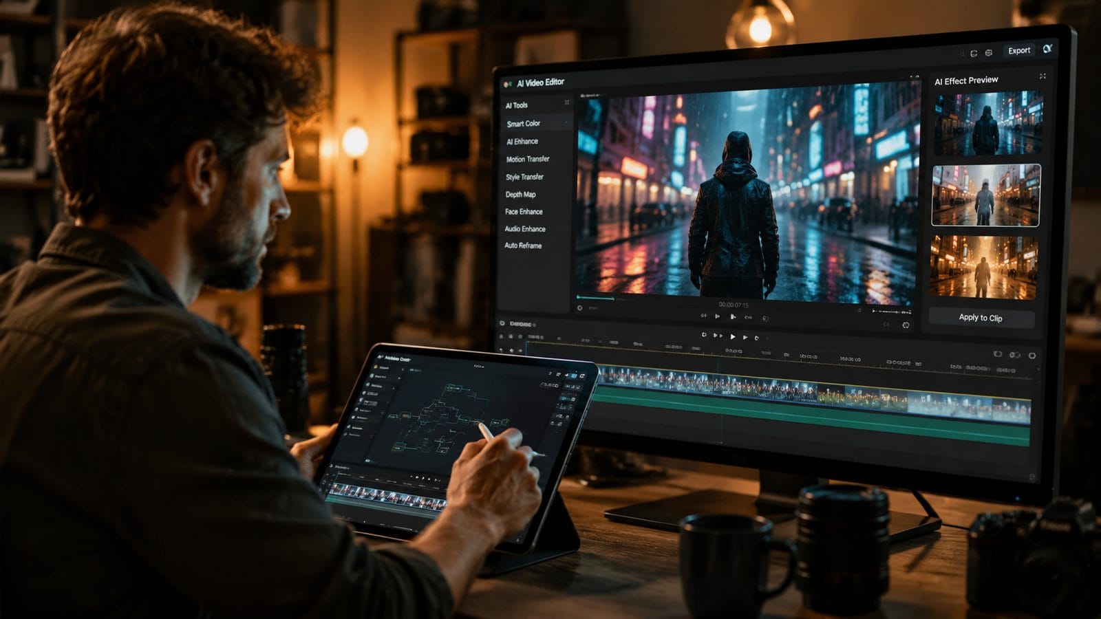 Illustration: ai video editor vs traditional software