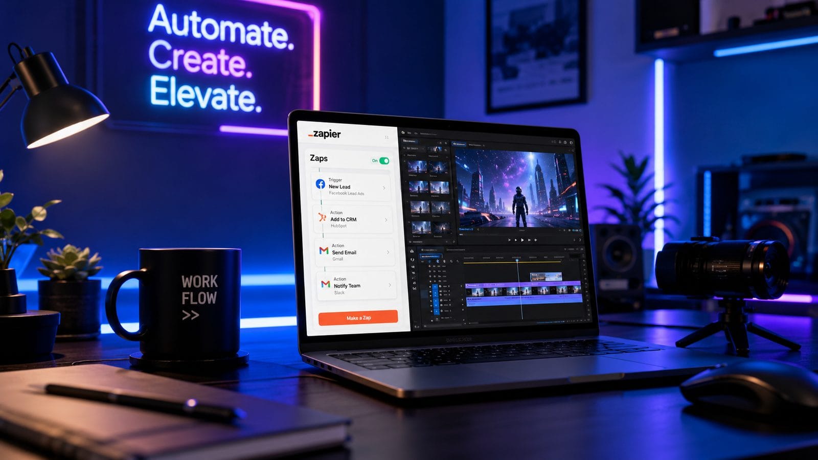 Illustration: automating video edits with zapier + ai