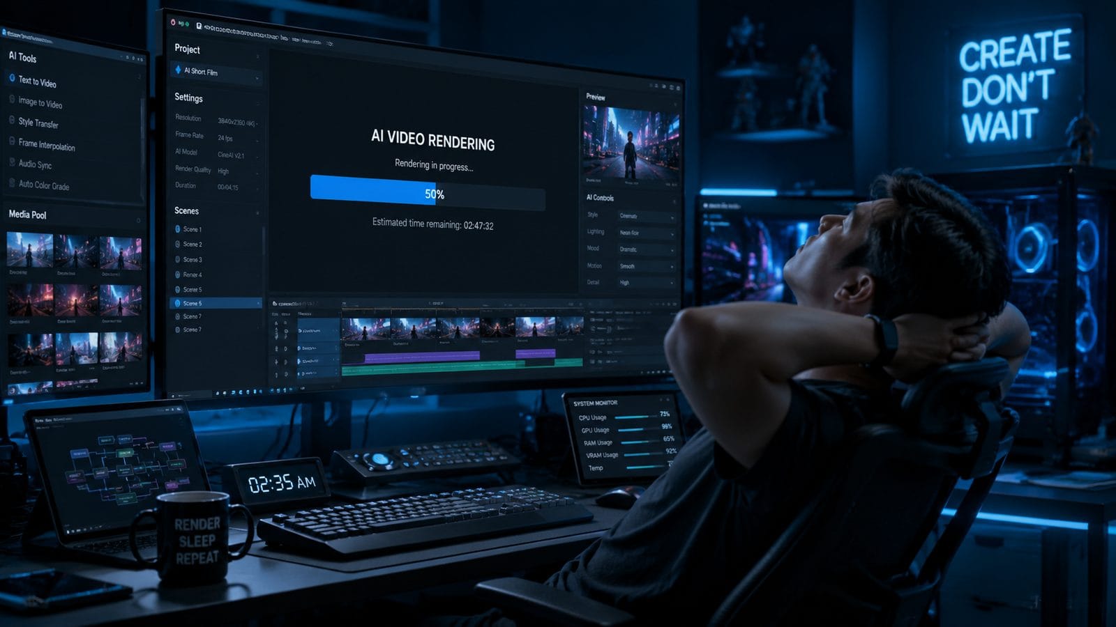 Illustration: ai video rendering too slow