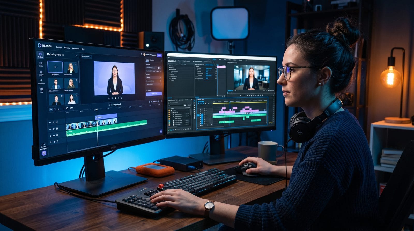 Illustration: integrating heygen with premiere pro