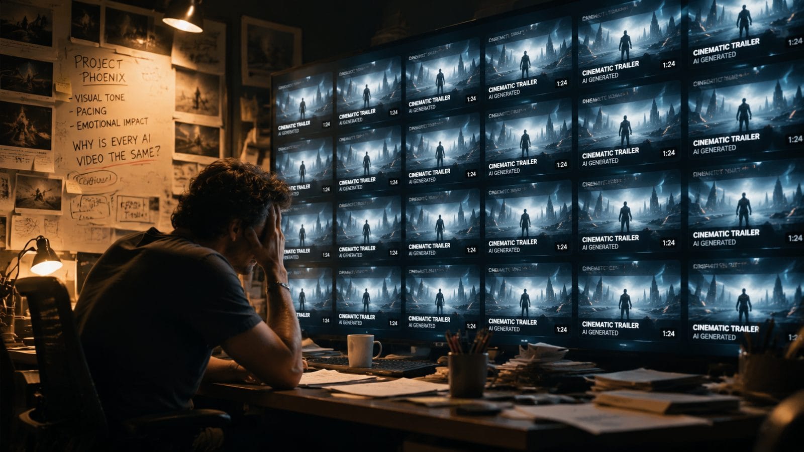 Illustration: overused templates in ai video marketing