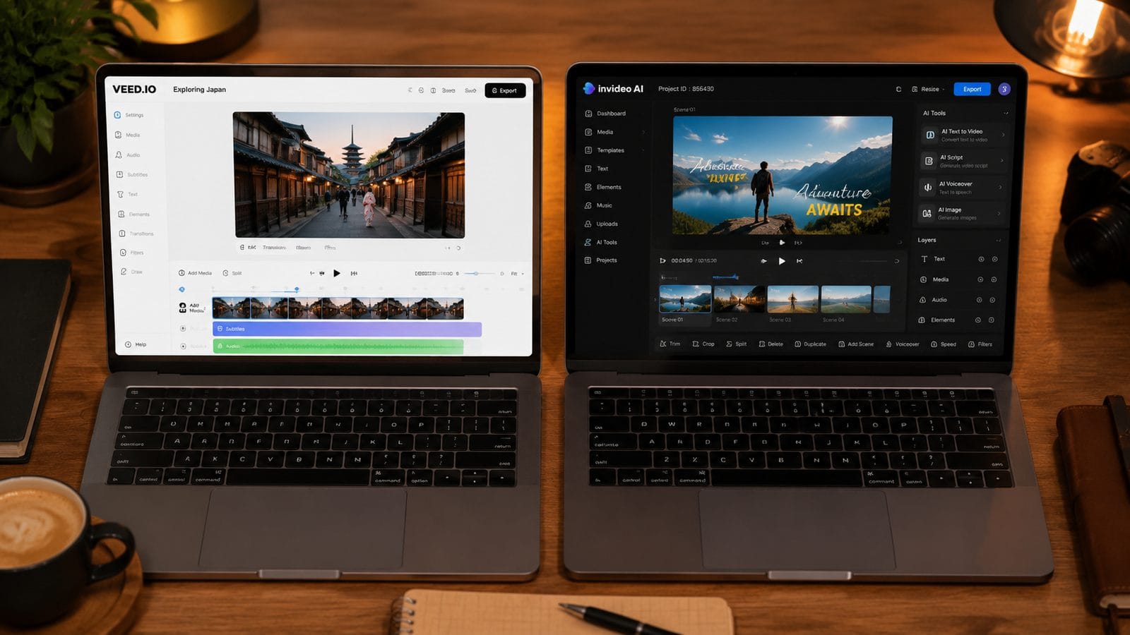 Illustration: comparison of veed io and invideo ai
