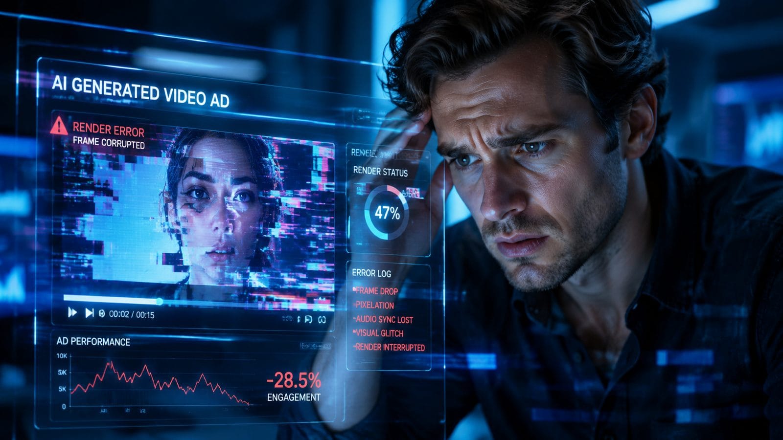 Illustration: top mistakes when using ai for video ads