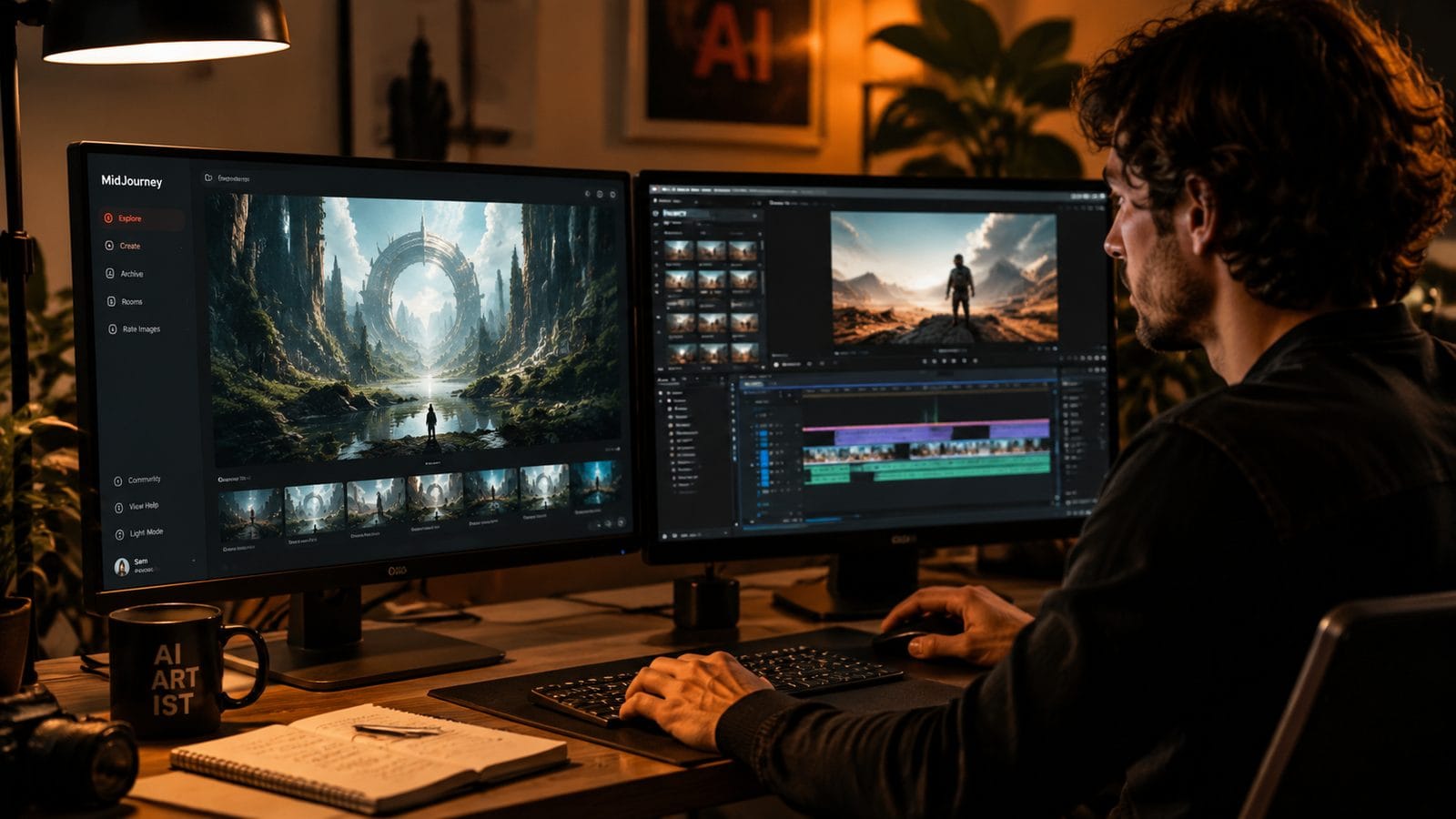 Illustration: how to combine midjourney with ai video