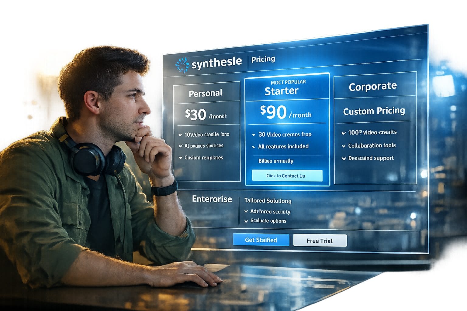 Illustration: how much does synthesia cost per month