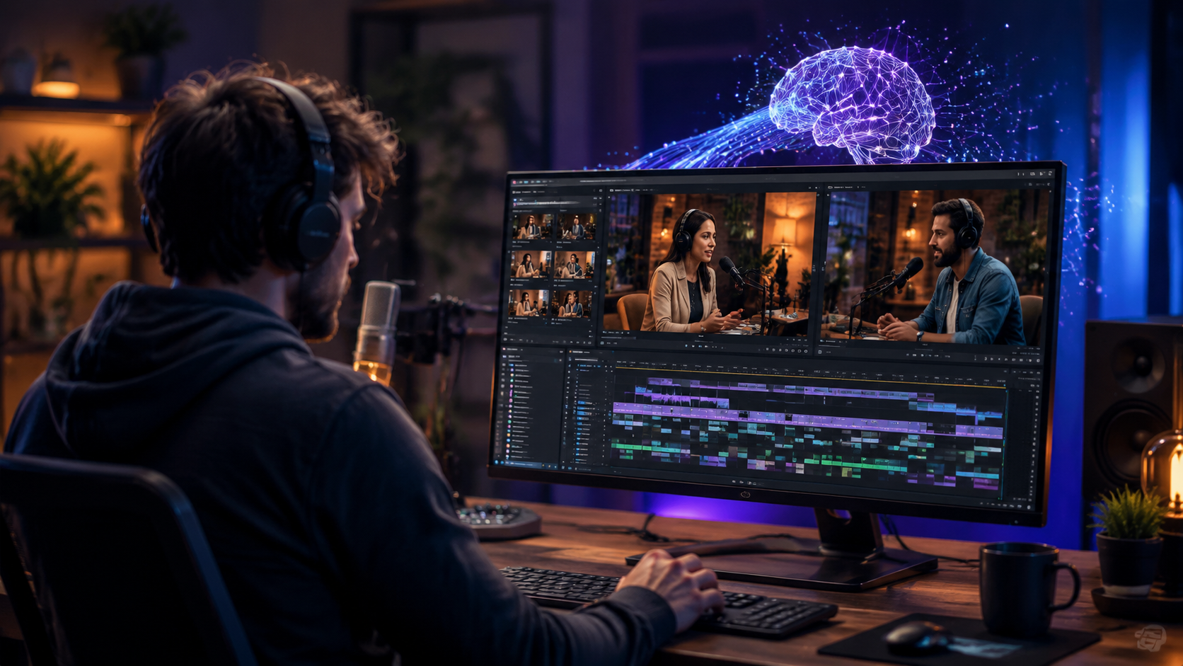 Illustration: ai video editing for podcast visuals