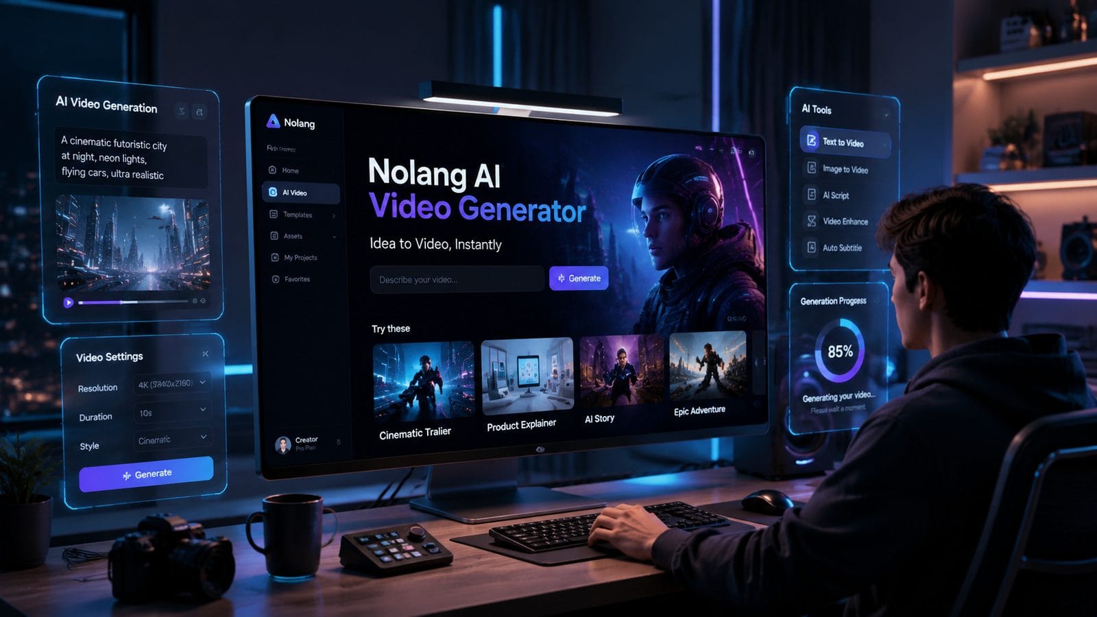 Illustration: nolang ai video generator