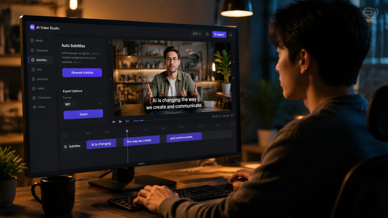 Illustration: how to add subtitles with ai video tool