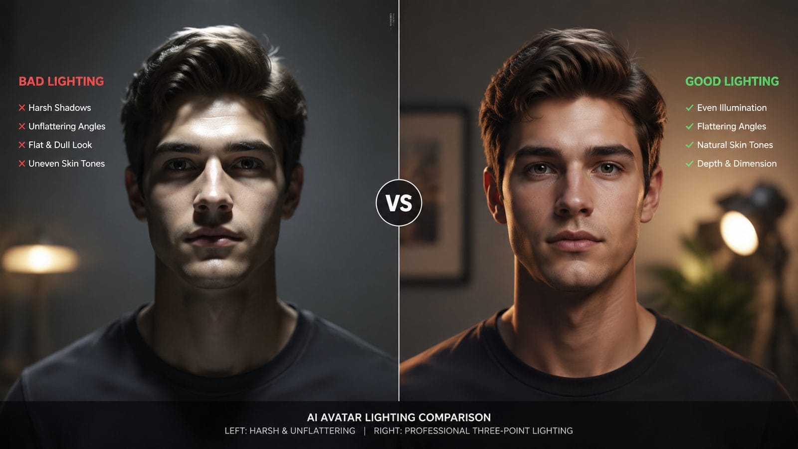 Illustration: lighting mistakes in ai avatar videos