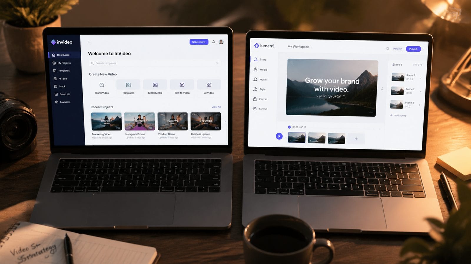 Illustration: comparison of invideo and lumen5