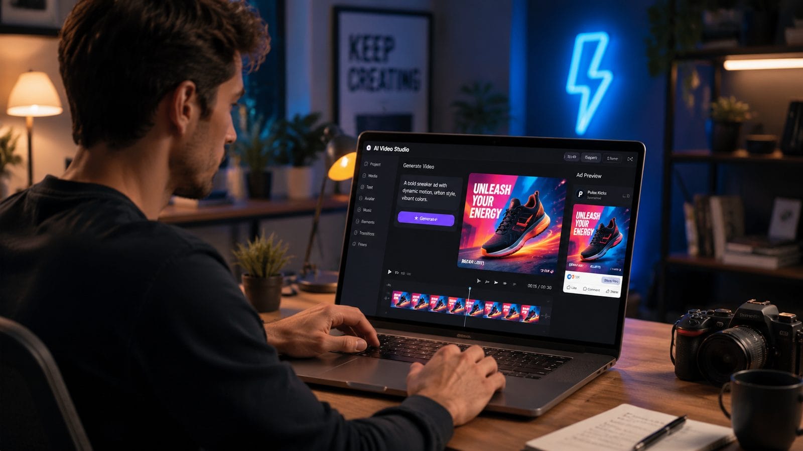 Illustration: ai video tools for social media ads