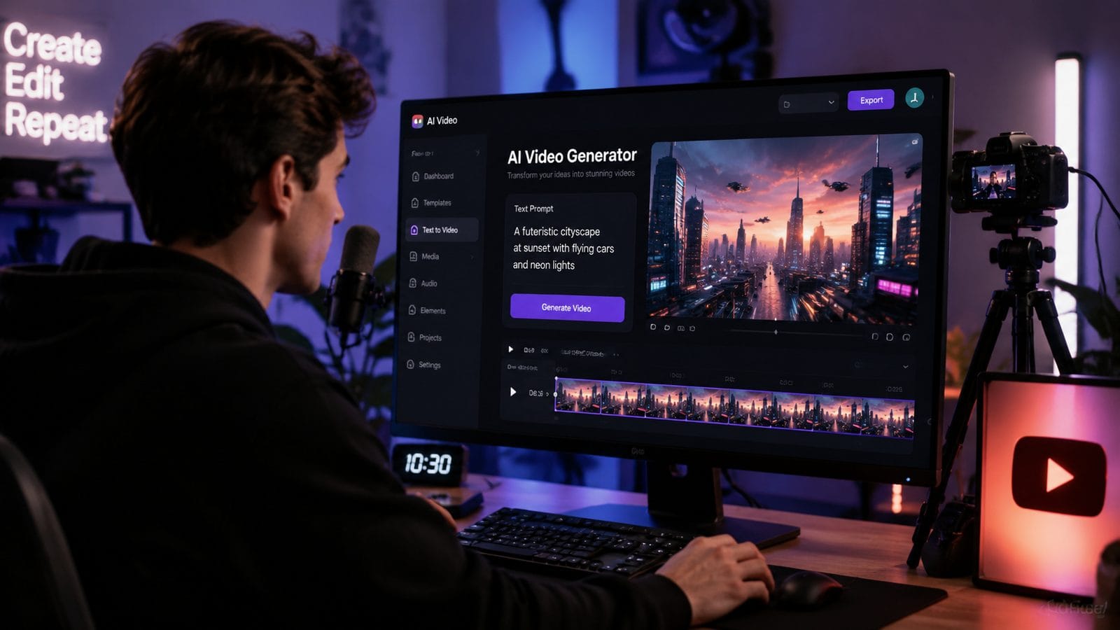 Illustration: text to video ai for youtube creators