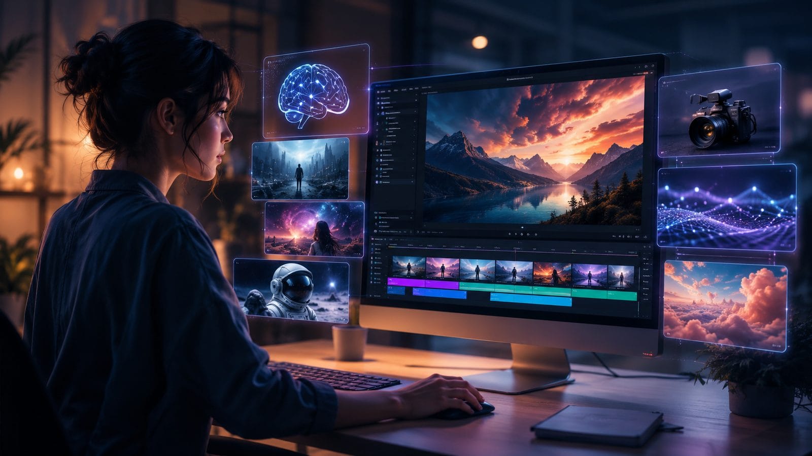 Illustration: ai video generator with text overlays