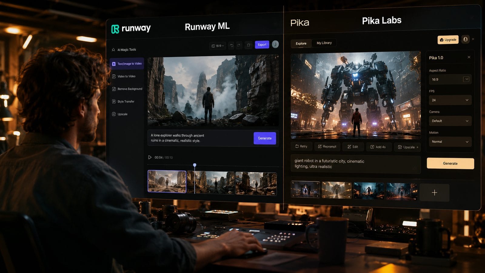 Illustration: runway ml vs pika labs for animation