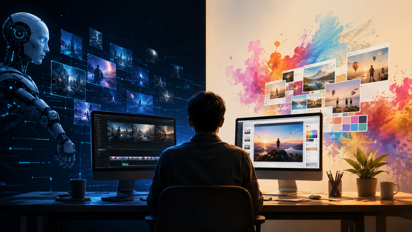 Illustration: ai video generator vs canva video
