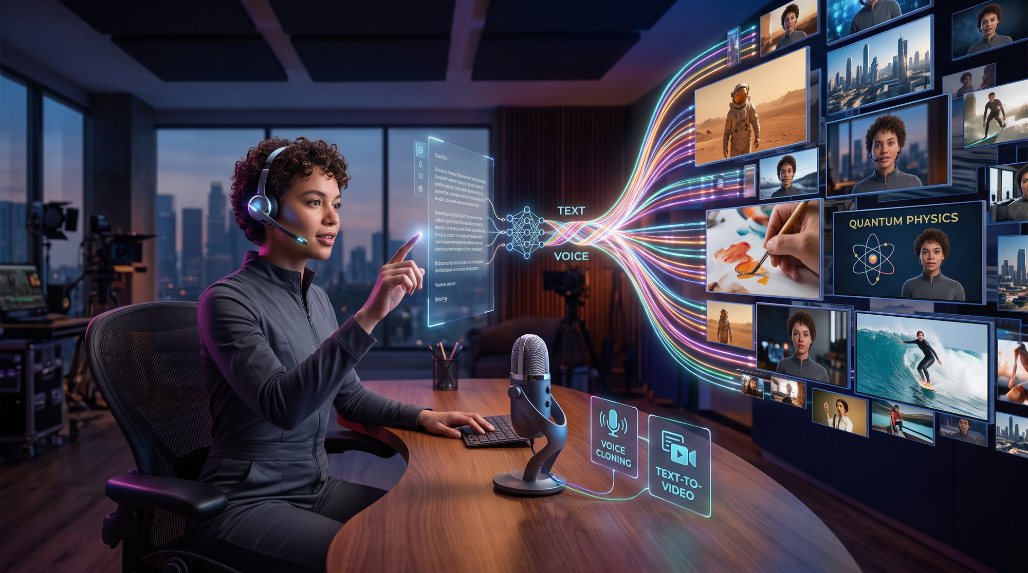 Illustration: text to video ai with voice cloning