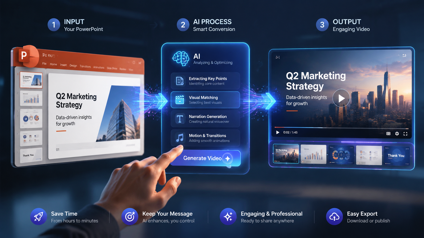 how to convert powerpoint to video using ai workflow