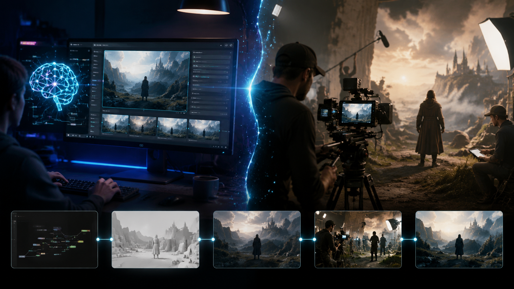 ai video generator vs human video production workflow