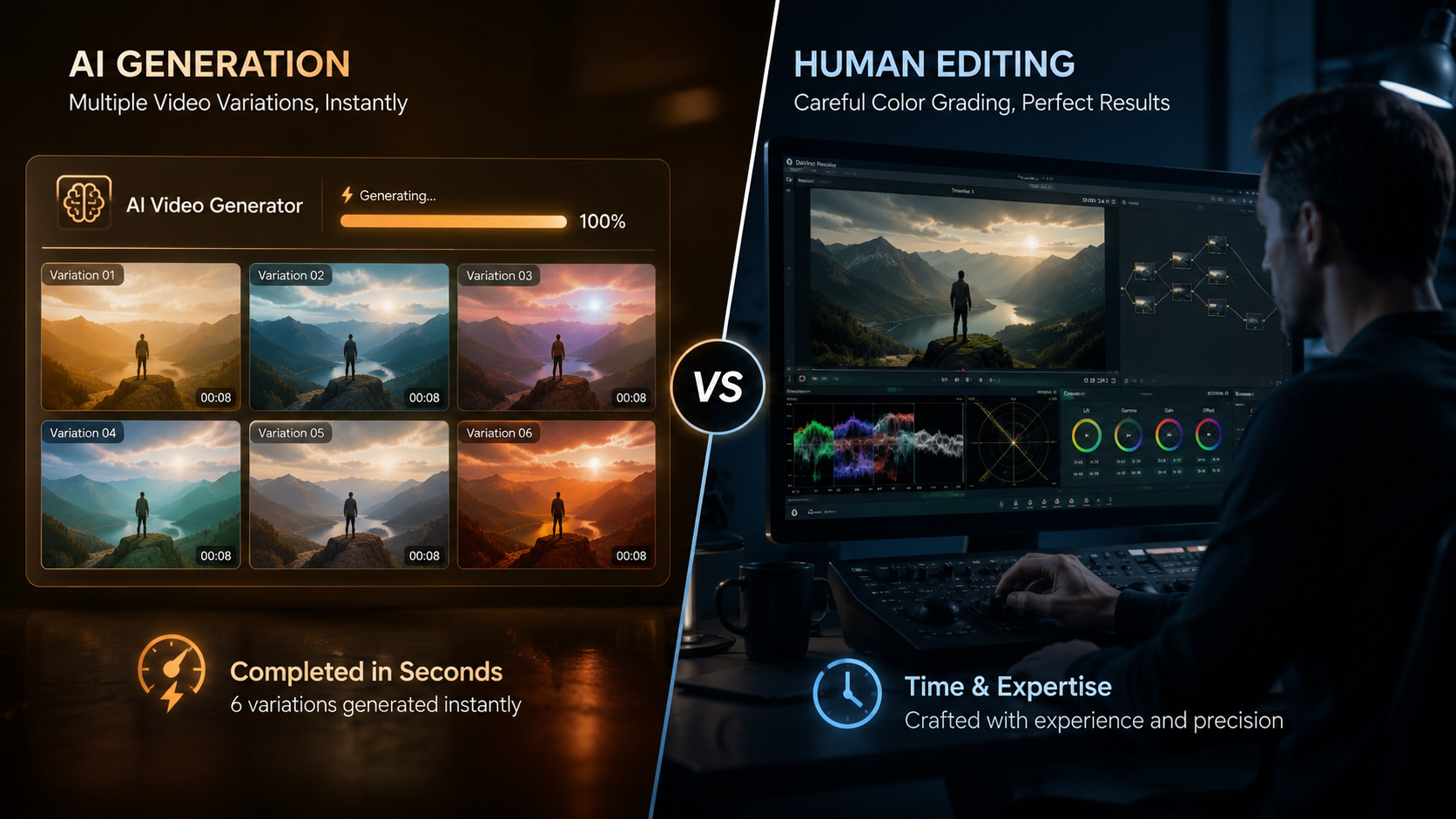 ai video generator vs human editing workflow