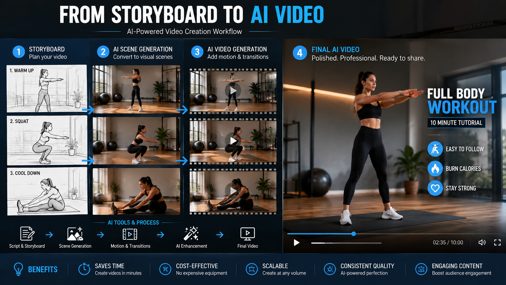 ai video generator for fitness tutorials workflow