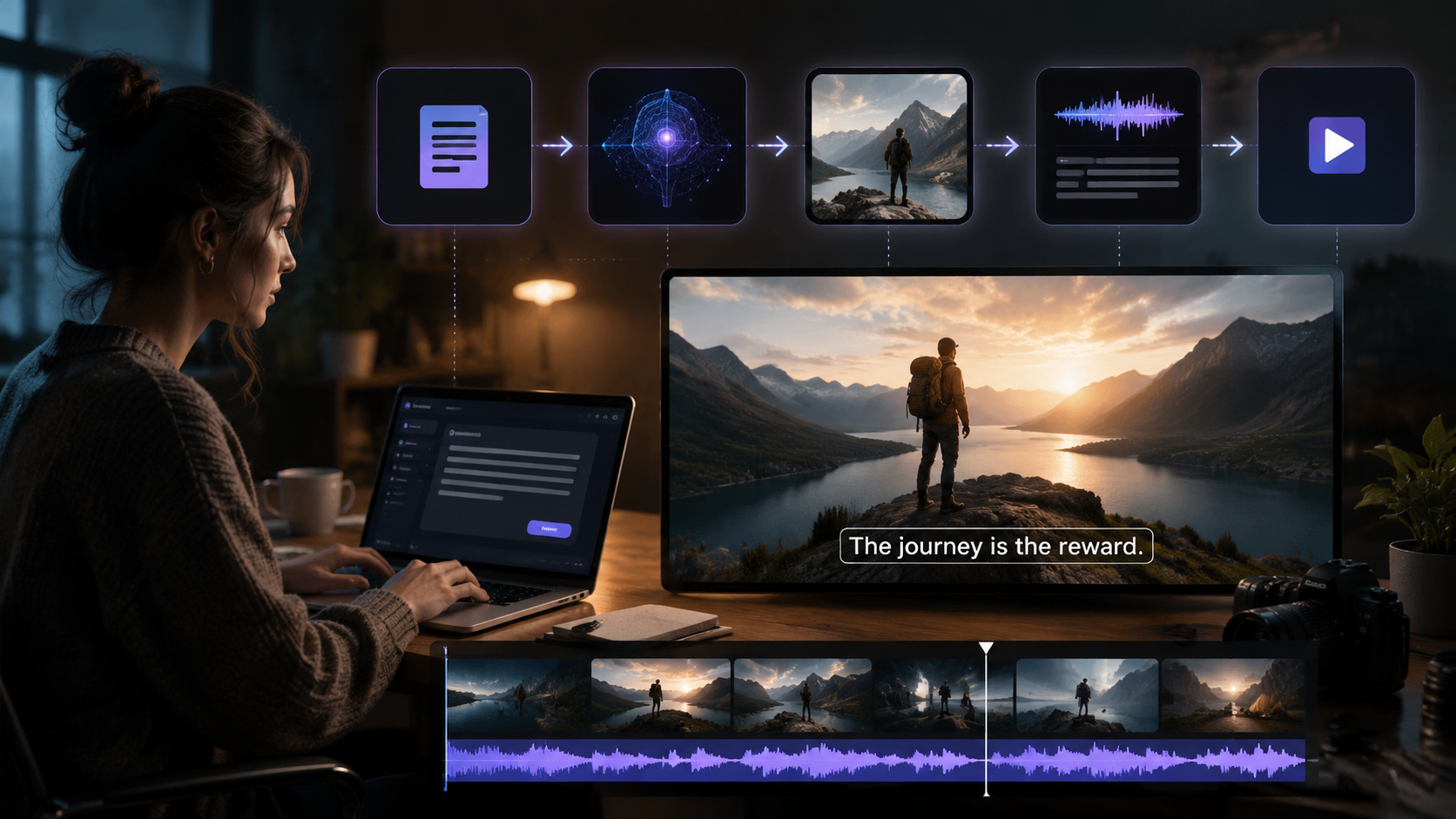 text to video ai with auto-captions workflow