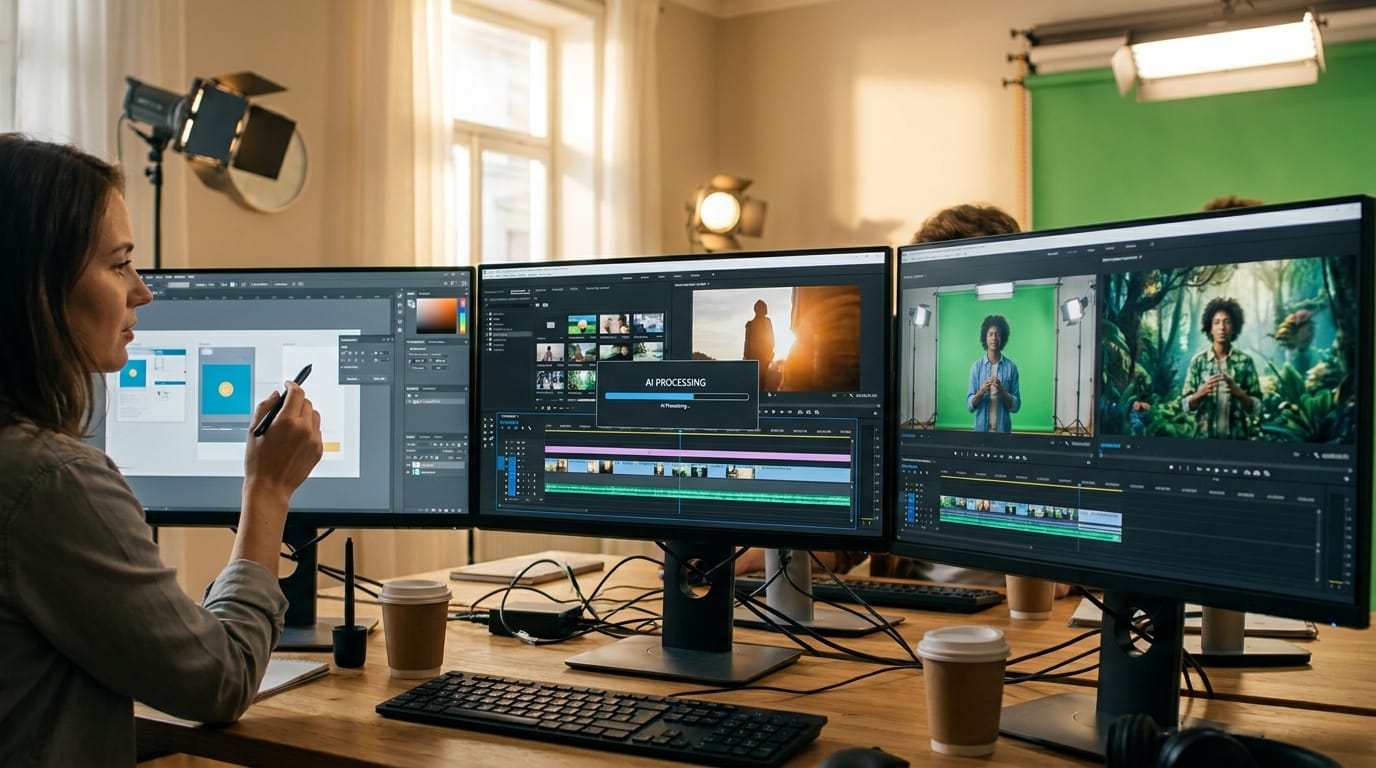 ai video editing for green screen effects workflow