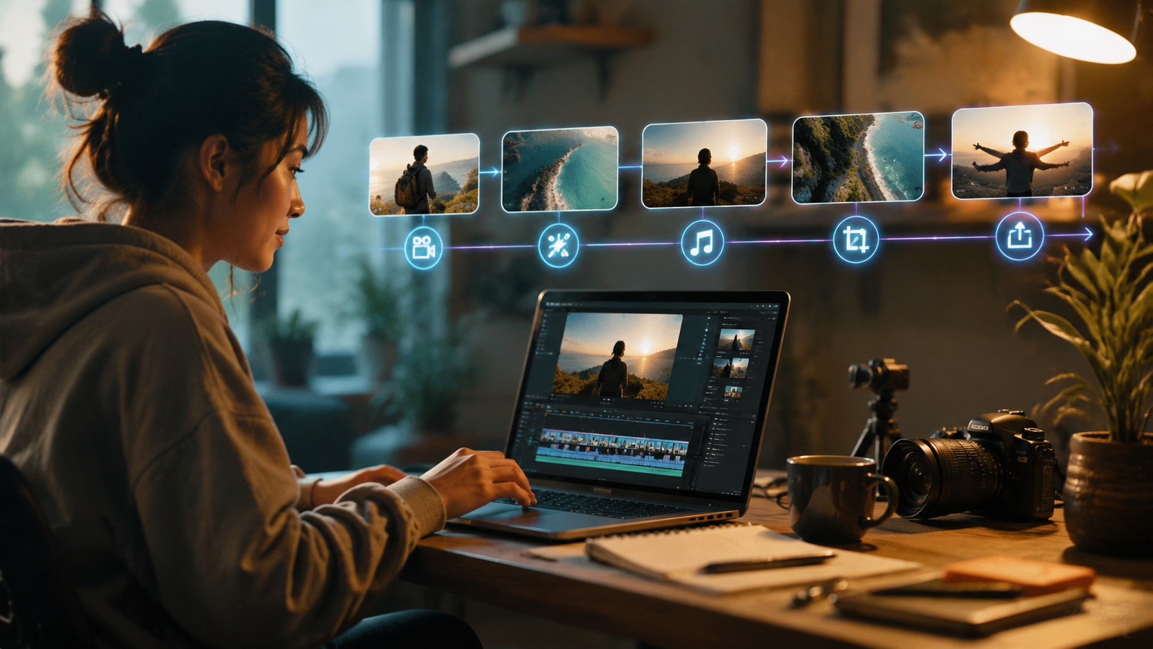 ai video editing for vloggers workflow