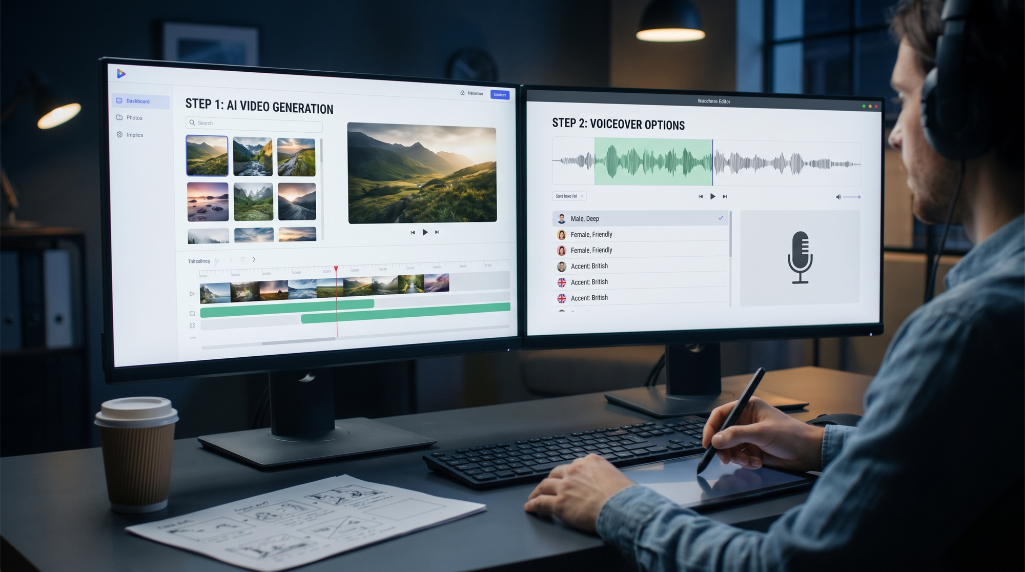 ai video generator with voiceover options workflow