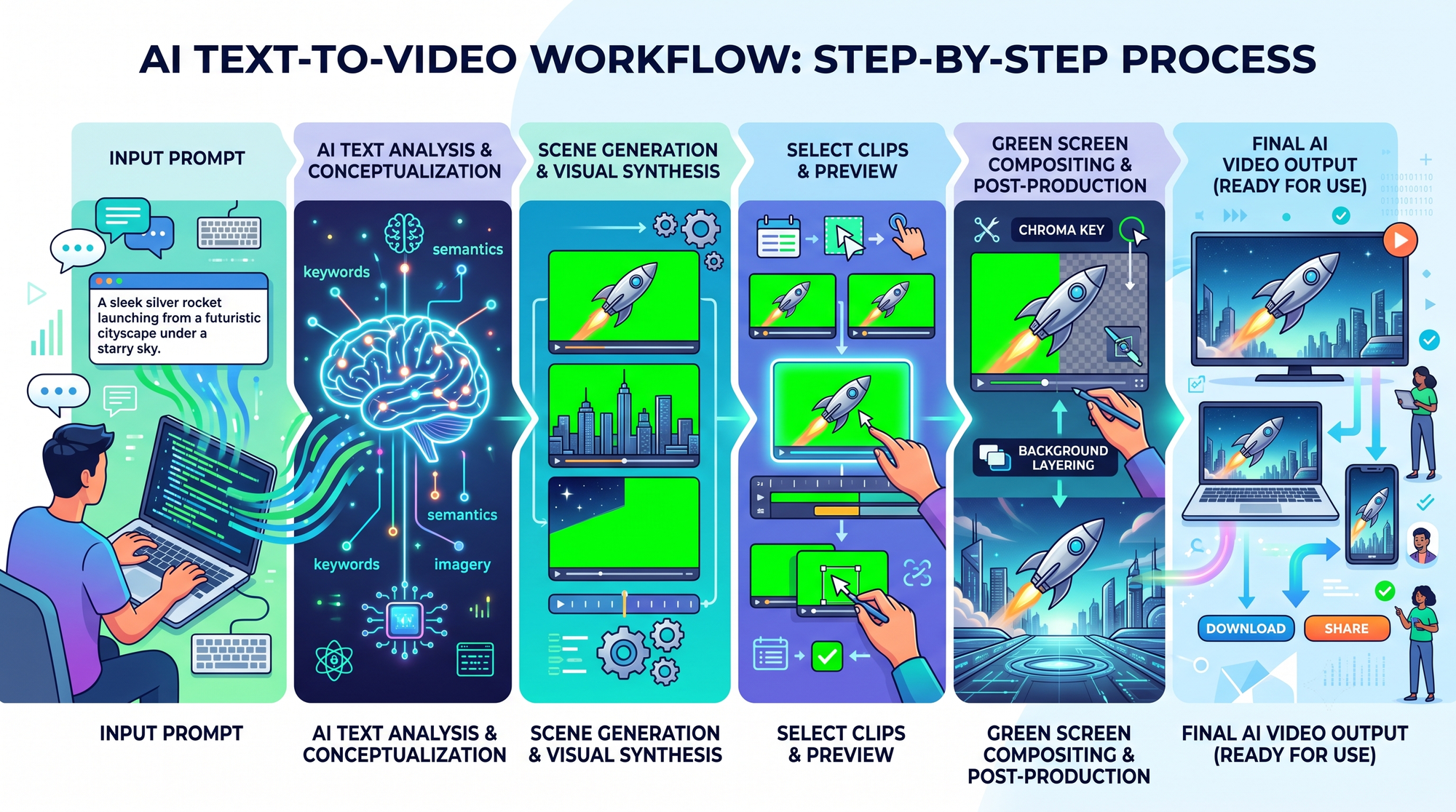 text to video ai with green screen workflow