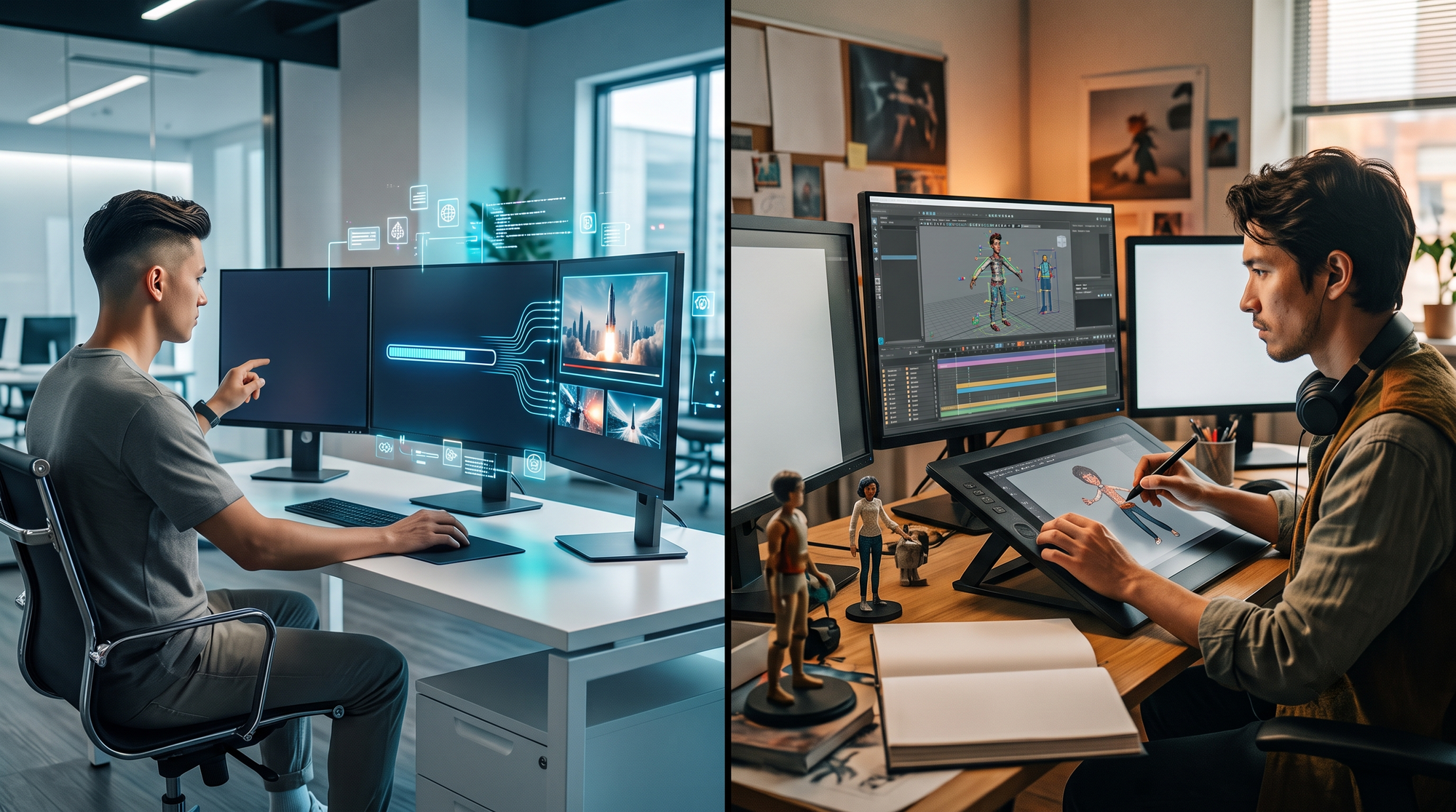 ai video generator vs human animator workflow