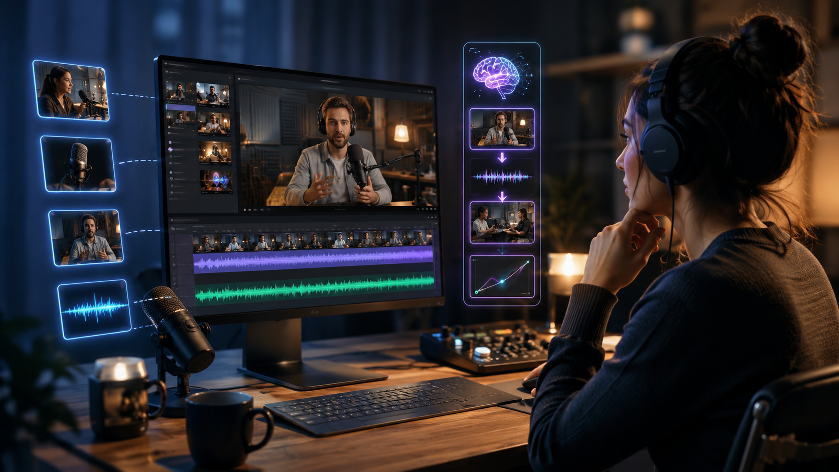 ai video editing for podcast trailers workflow