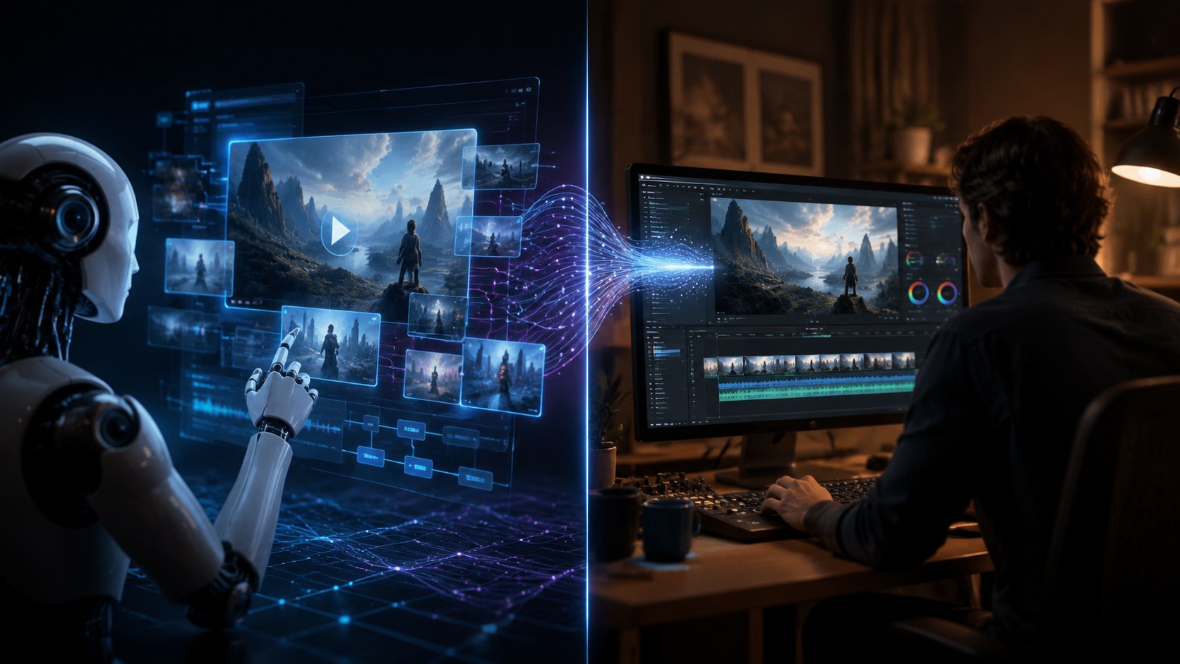 ai video generator vs human editor comparison workflow