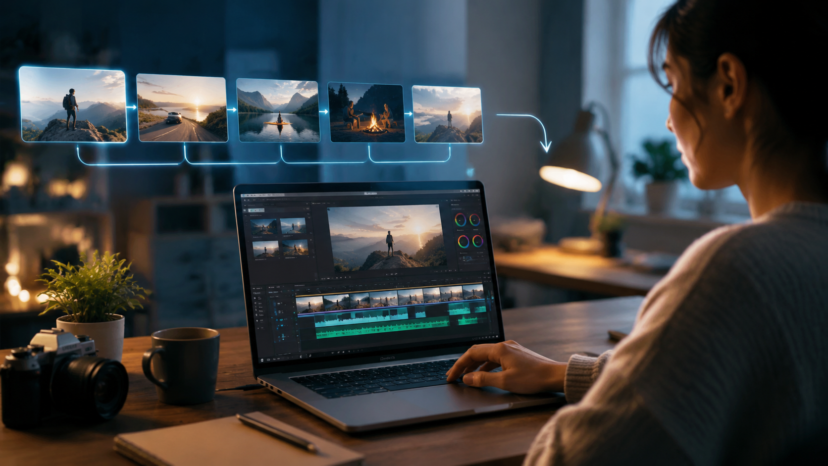 free ai video editing software online workflow