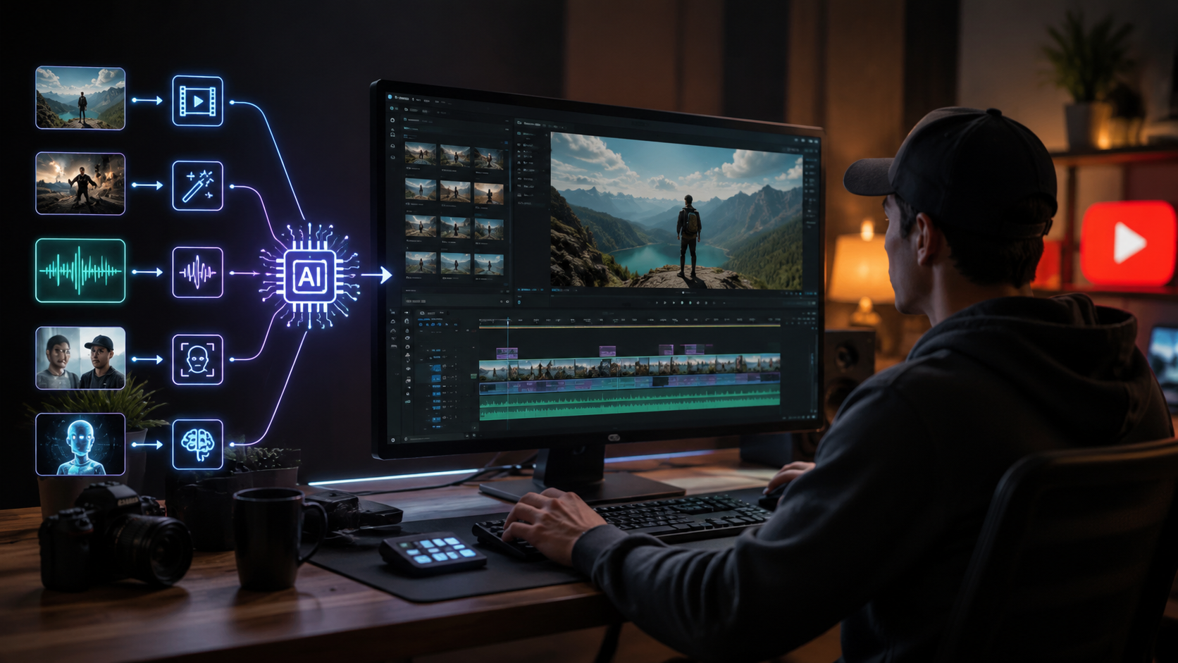 ai video editing for youtube automation workflow