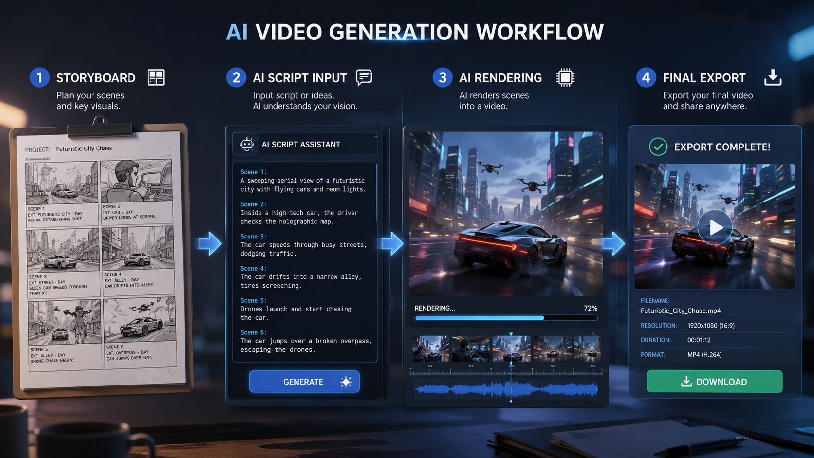 how to make ai-generated video tutorials workflow