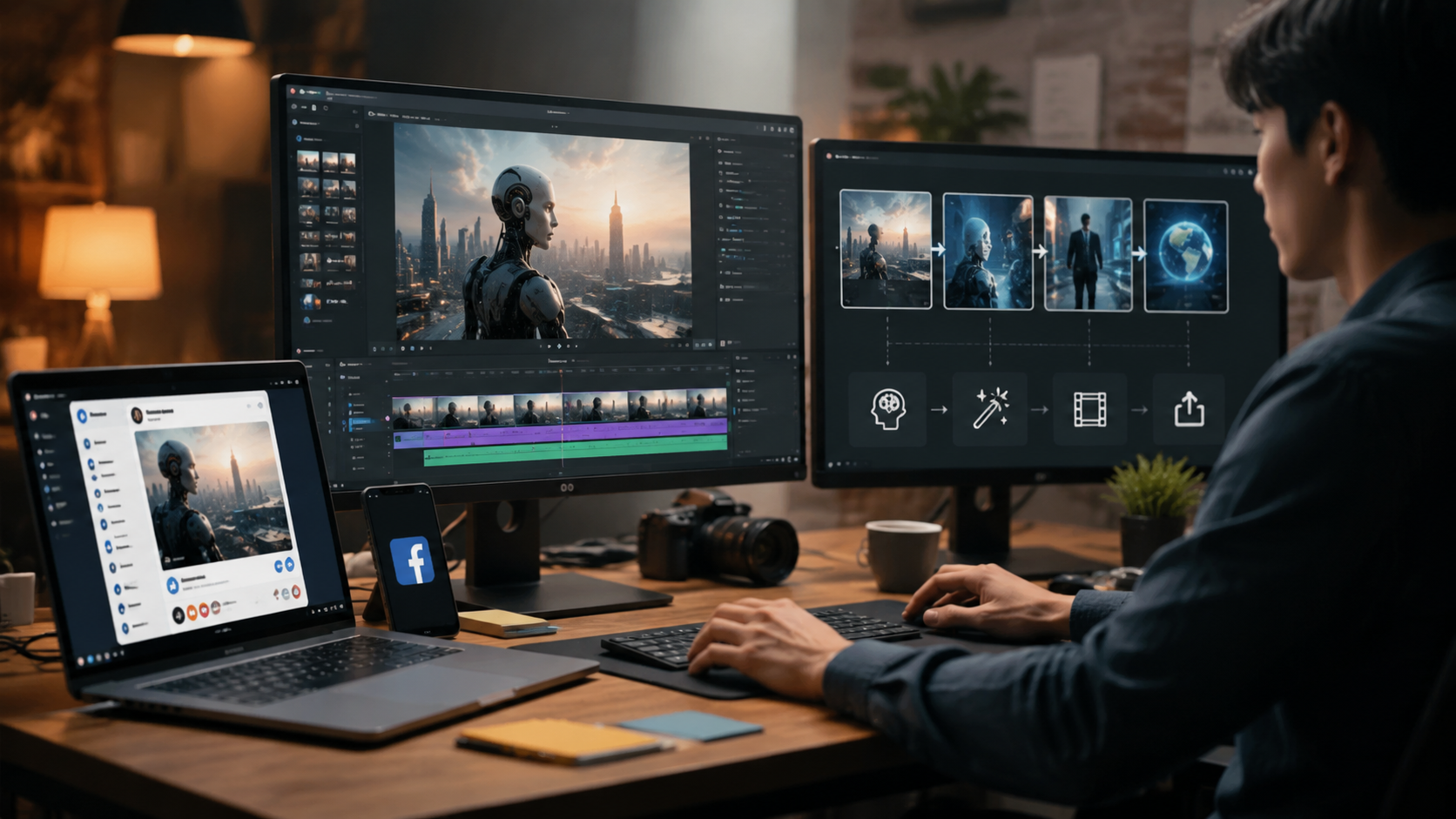 how to make ai videos for facebook workflow