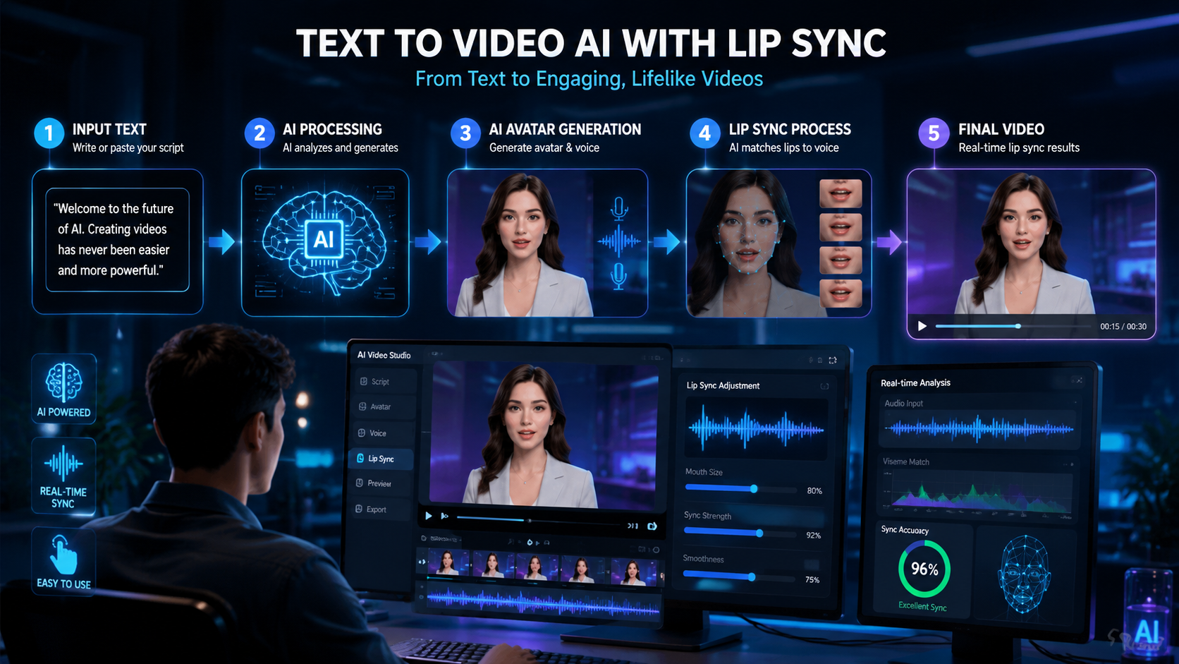 text to video ai with lip sync technology workflow