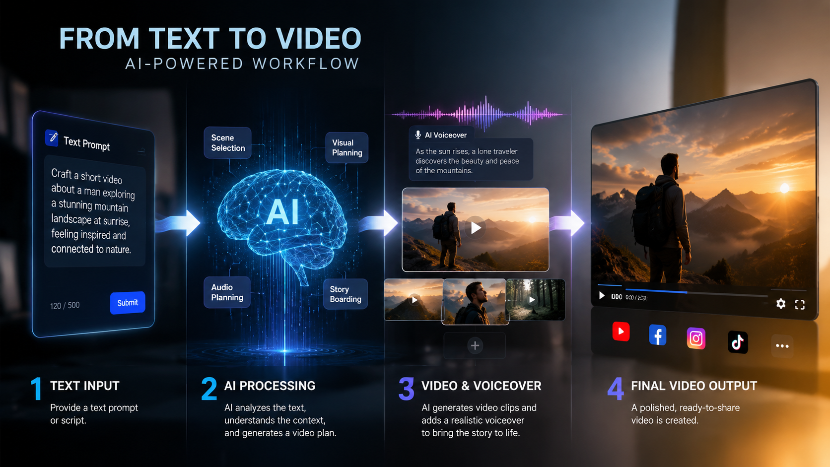 text to video ai with natural sounding voices workflow
