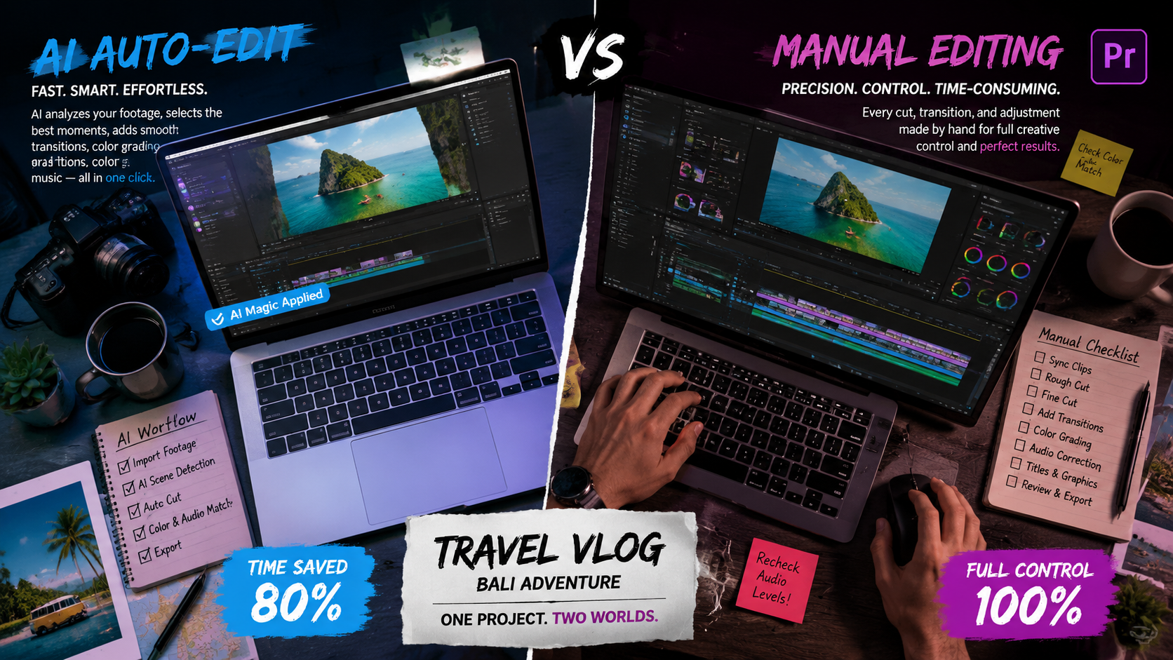 ai video editing vs adobe premiere workflow