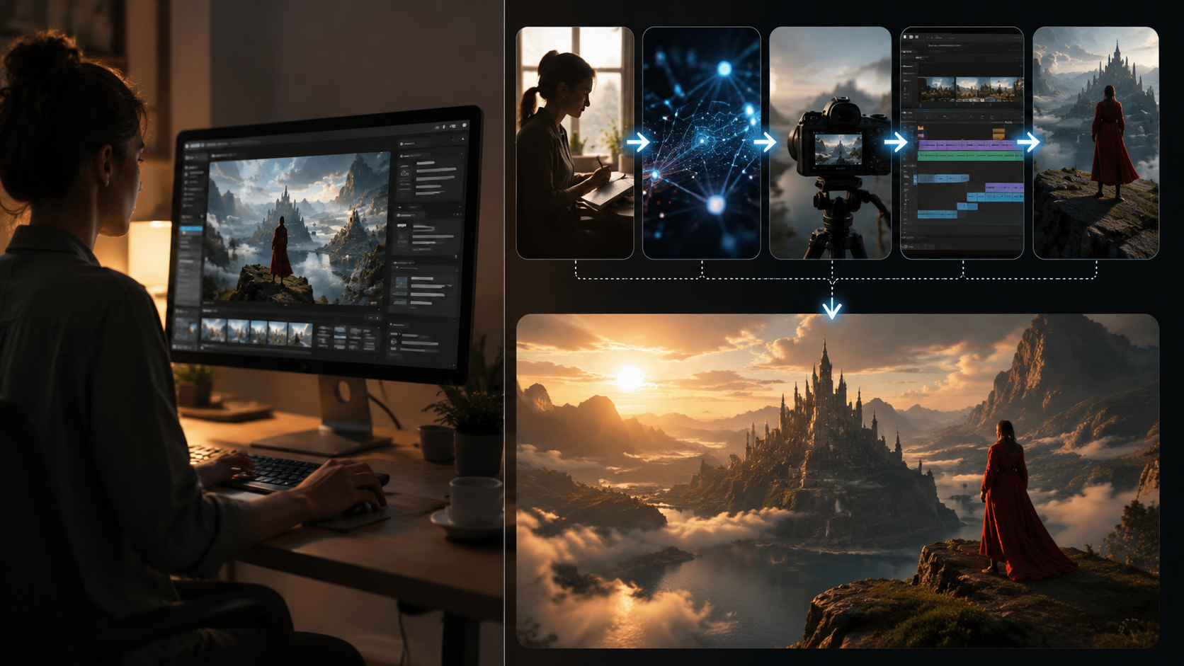 text to video ai with scene transitions workflow