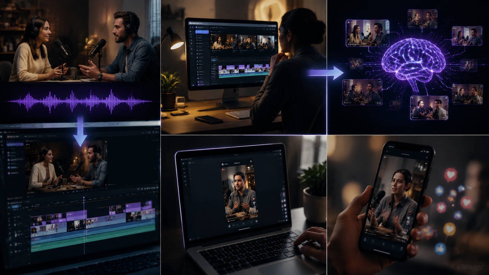 ai video generator for podcast highlights workflow