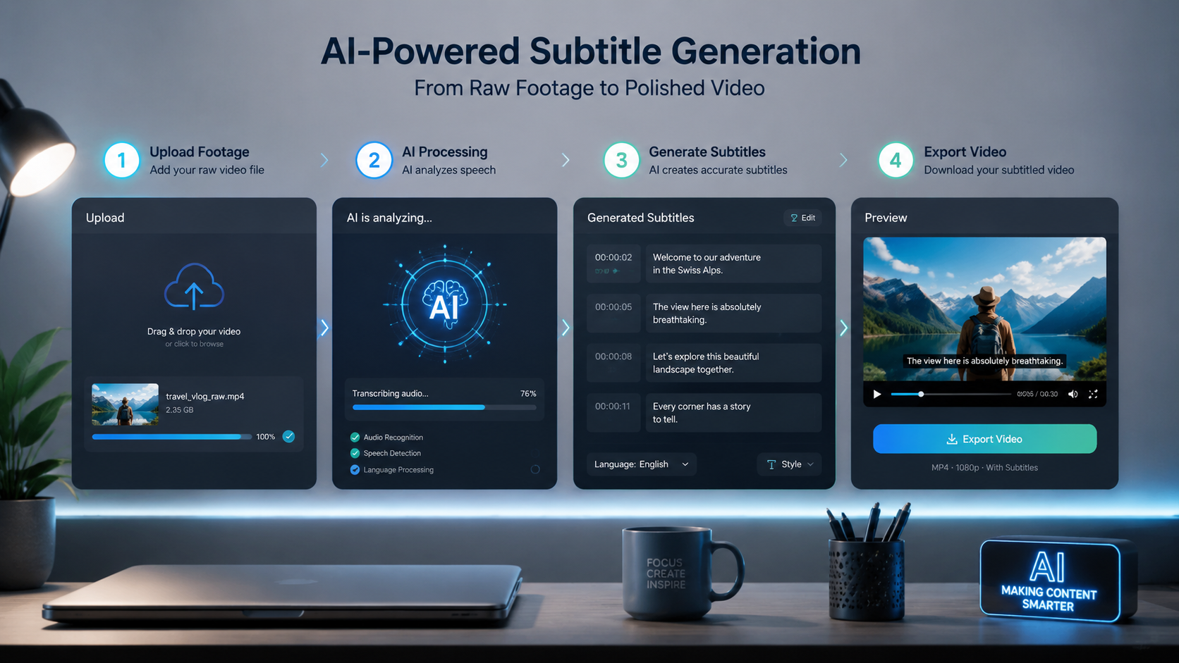 best ai video generator with subtitles workflow