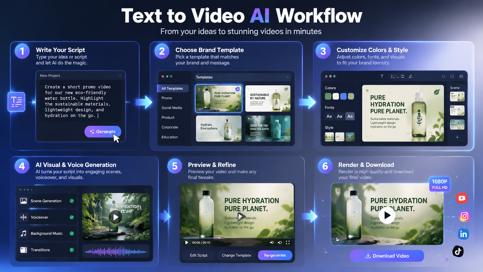 text to video ai with brand templates workflow