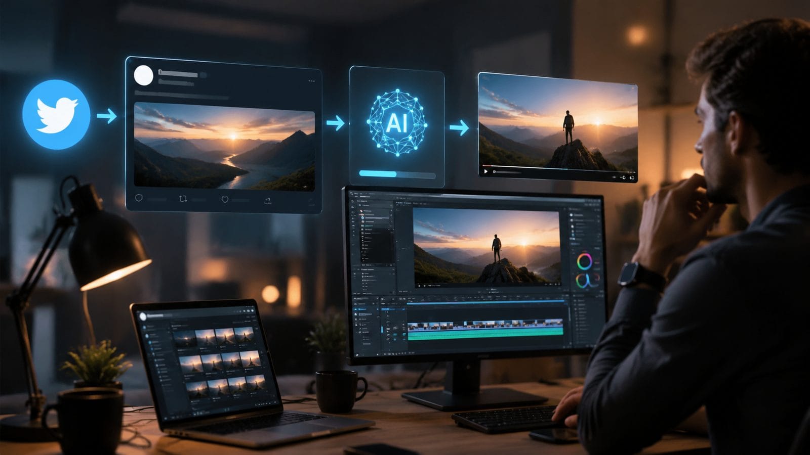 how to make ai videos from tweets workflow
