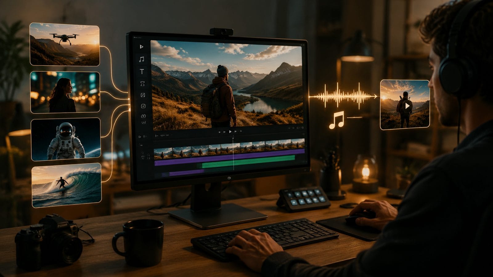ai video generator with royalty-free music workflow