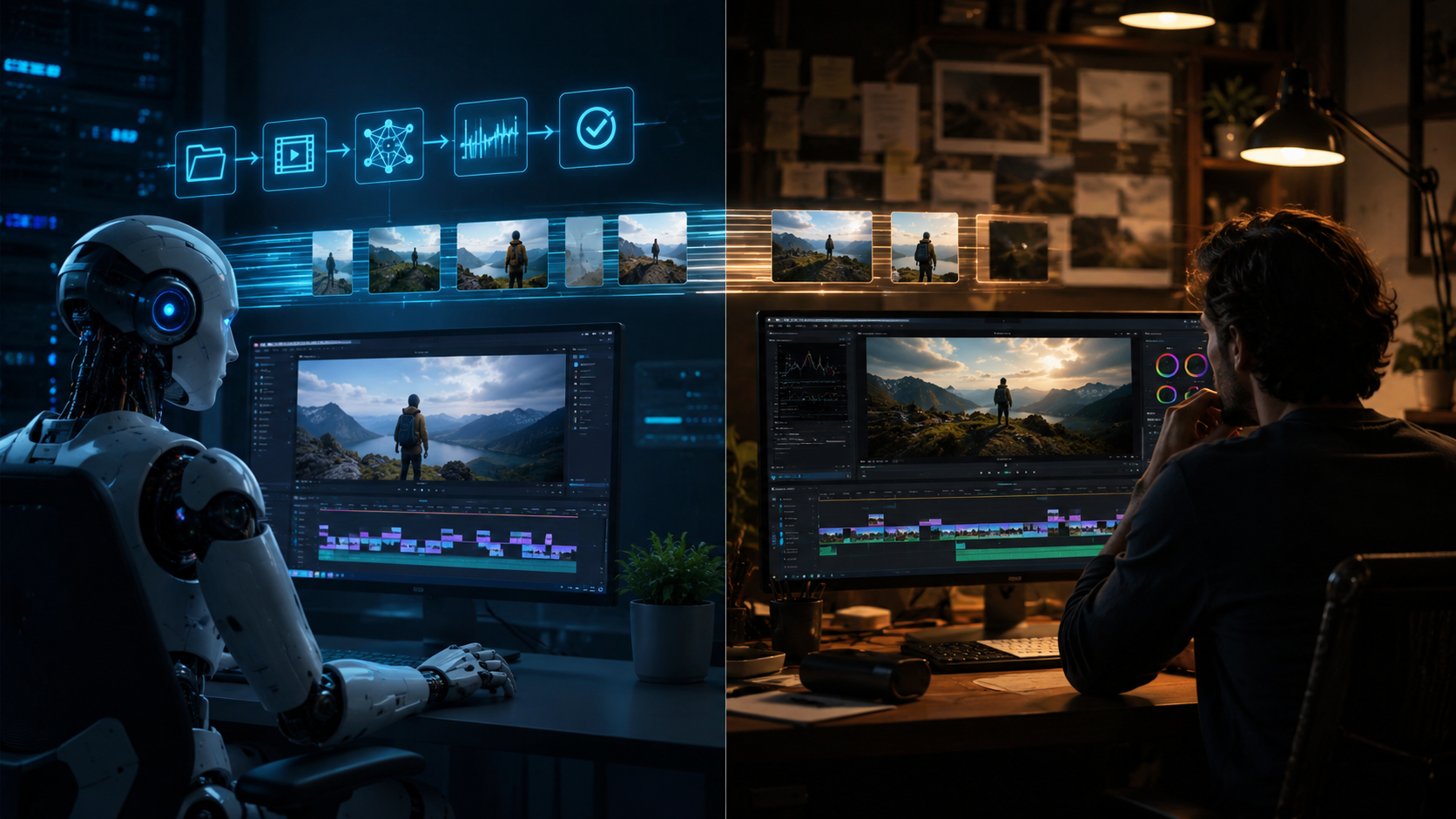 ai video editing vs human editing cost workflow