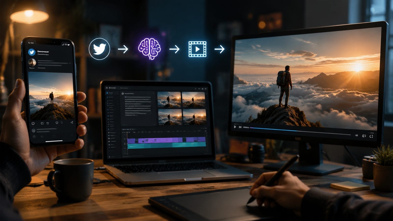 how to create ai videos from tweets workflow