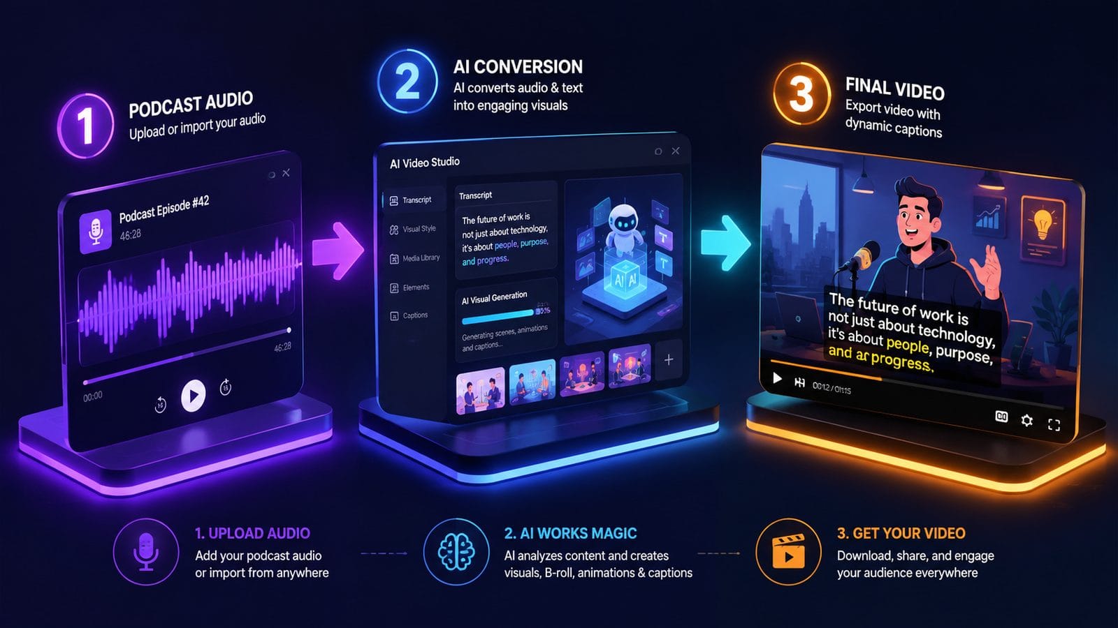 text to video ai for podcast promotion workflow