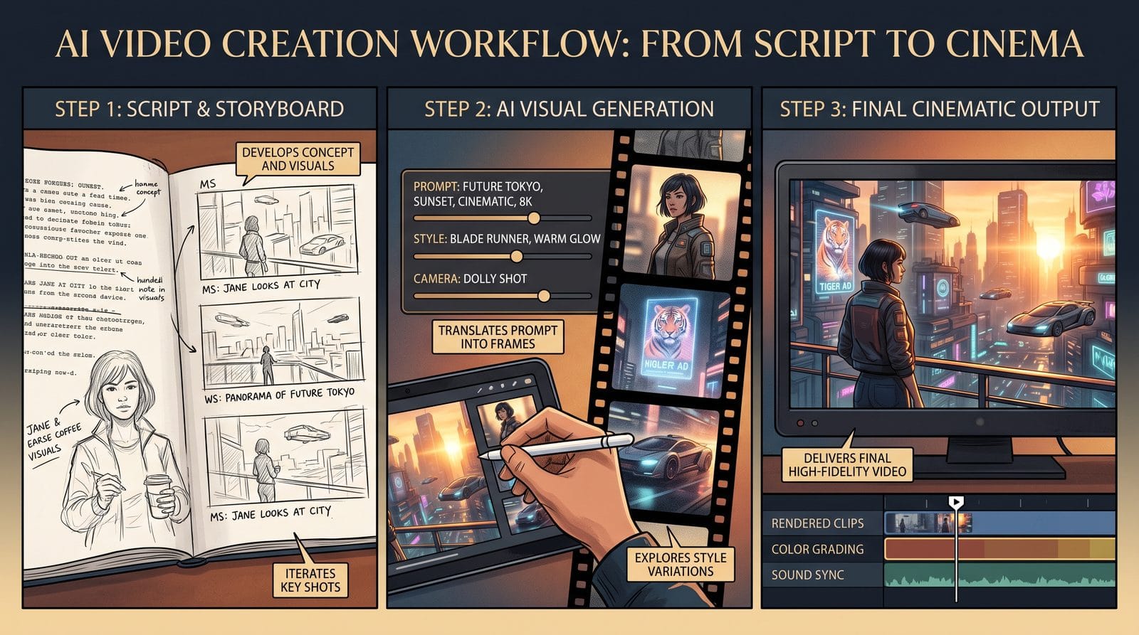 how to create engaging ai videos for linkedin workflow