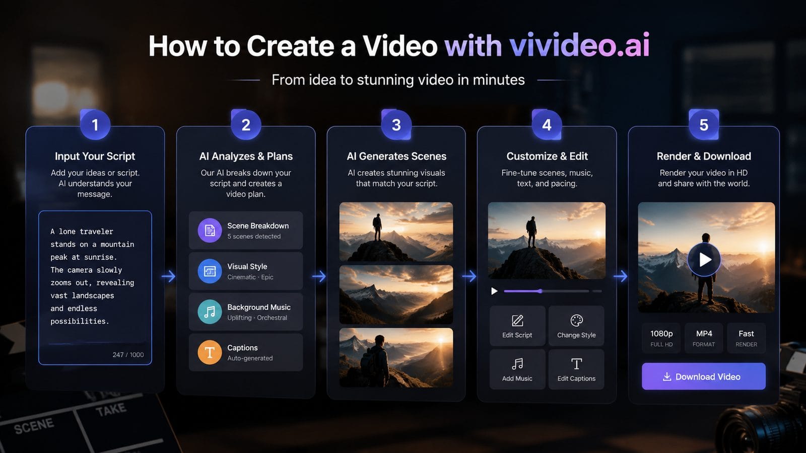 vivideo.ai ai video platform features workflow